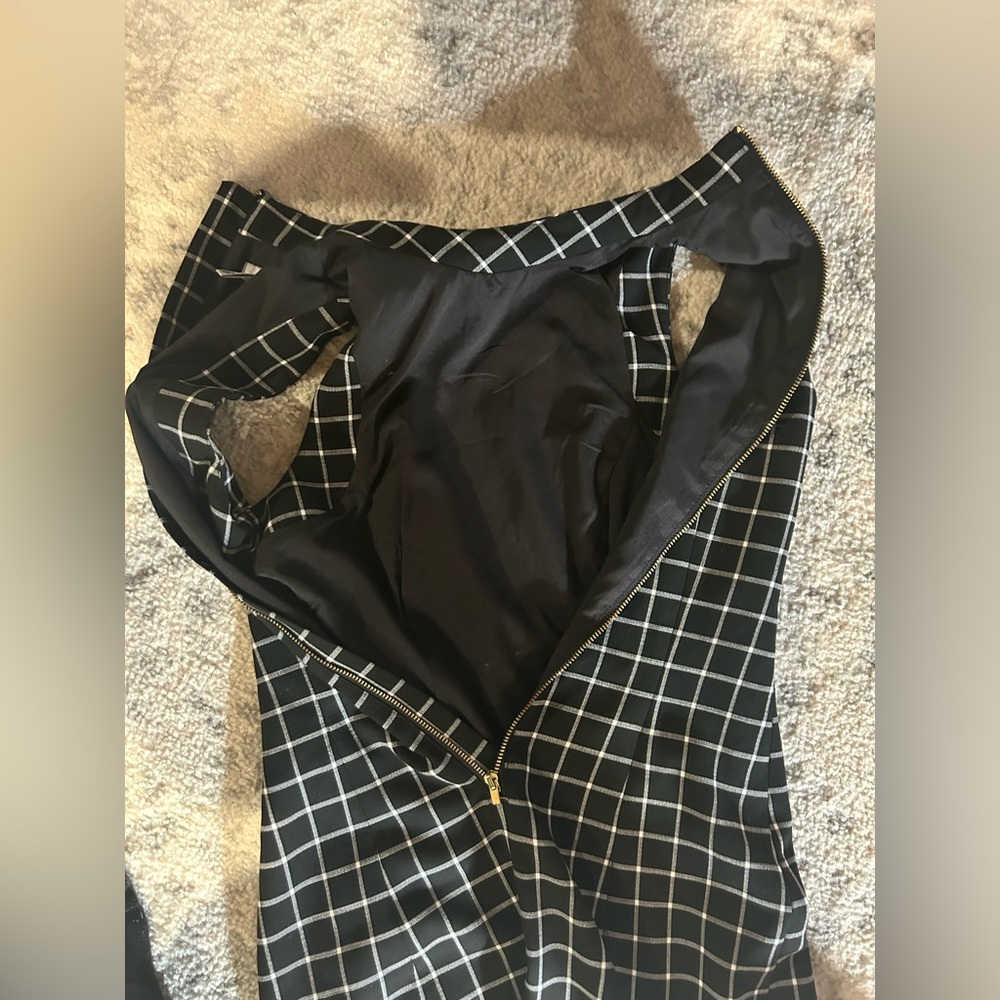 Black and white illusion pattern  size 6 H&M Holiday Little Black Dress - Picture 6 of 11